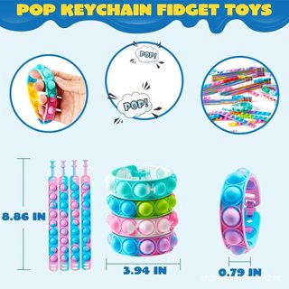 Brinquedos Pop Fidget JOYIN, Pacote com 25 Unidades, Lembrancinhas para Festas para Crianças de 4-8 e 8-12 Anos, Pulseir