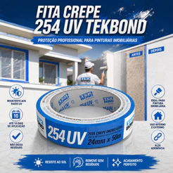 Fita Crepe Imobiliária Azul 24mm X 50m Parede Pintura