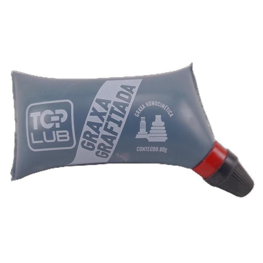 Graxa Grafitada Bisnaga 80g Com Bico Para Cabos / Engrenagens / Corrente - Toplub