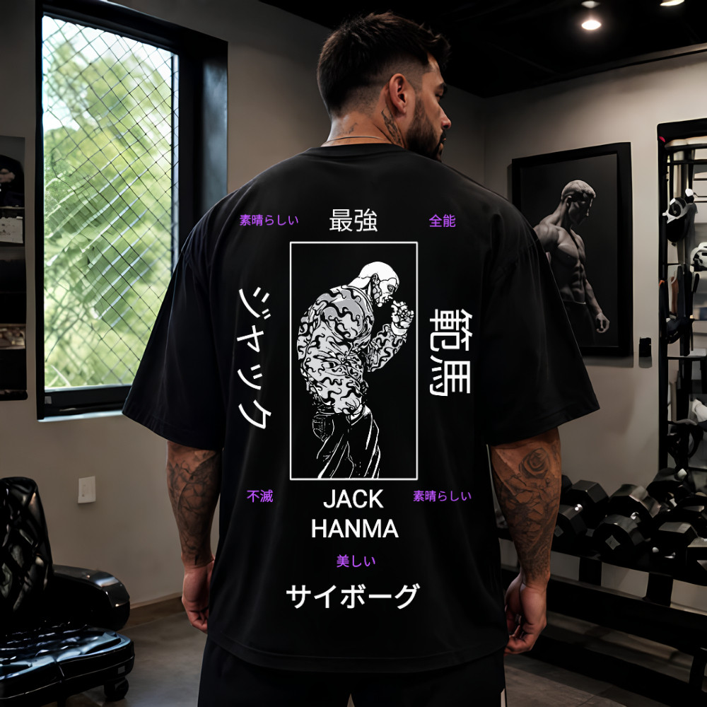 Camiseta Grande Oversized Musculação Treino Academia Moda Anime Baki Camisa 100% Confortavel Estampada 