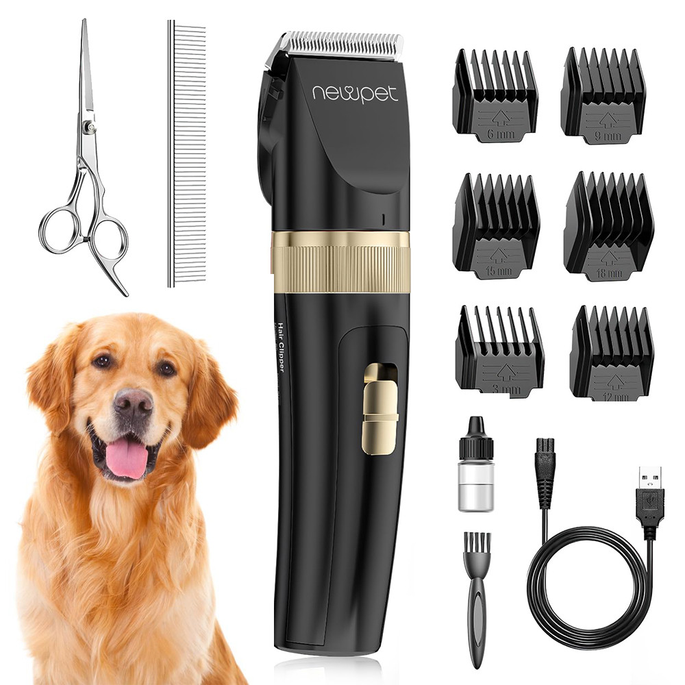 Newpet Kit Máquina Para Tosar Pet + Tesoura + Pente Máquina Profissional Para Ca