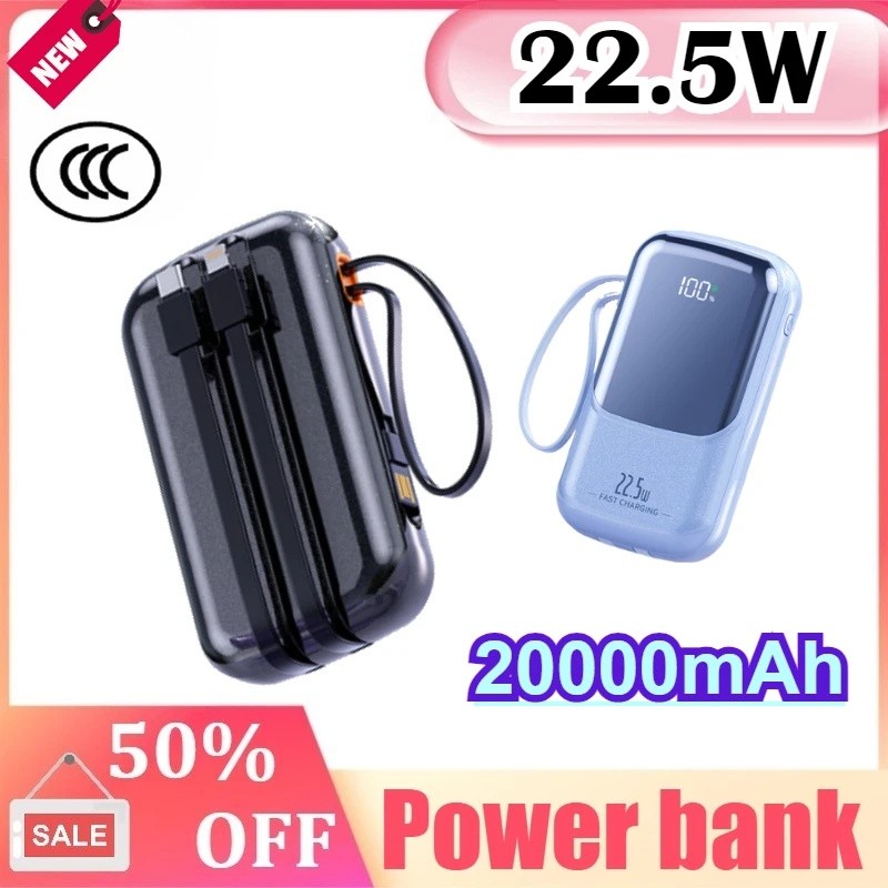 22.5 W Linha Embutida 20000mAh Power Bank Banco De Potência Portátil De Grande C