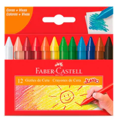Gizão de cera com 12 cores 141112\127009 Faber-Castell