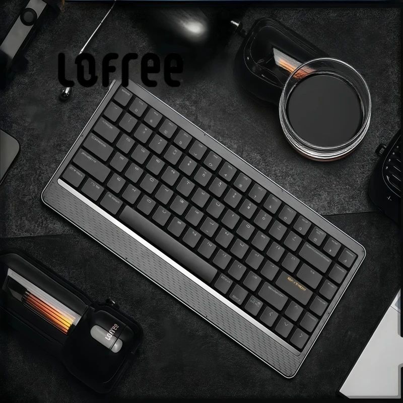LOFREE Edge 84 Teclado Mecânico Tri-Modo De Fibra De Carbono Ultrafino Hot-Swapp