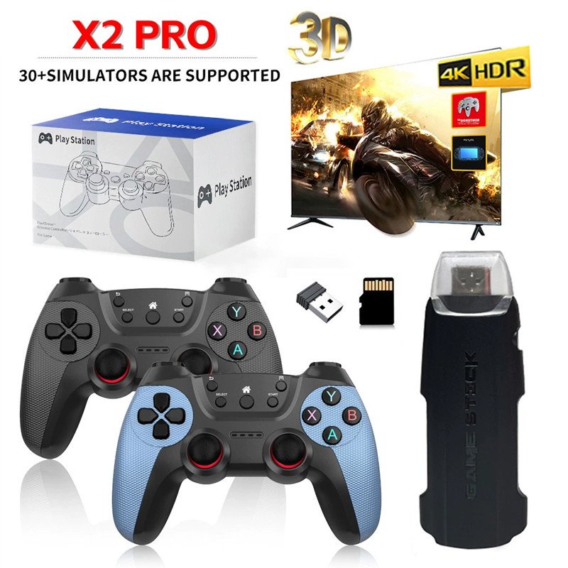 X2Pro TV Game Stick 4K Video Handle Console 64g/128g Retro Arcade Games PK M15 Pro Home Gaming