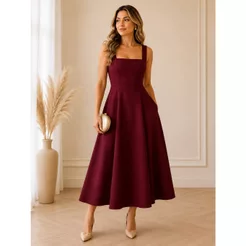Vestido Feminino Midi Elegante De Festa Casamento Ano Novo Vestido Natal