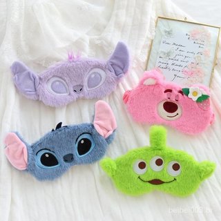 Máscara de Olho de Pelúcia Fofa de Cartoon Stitch Kawaii Anime Bandagem de Pelúcia Macia Adequada para Escritório e Sono