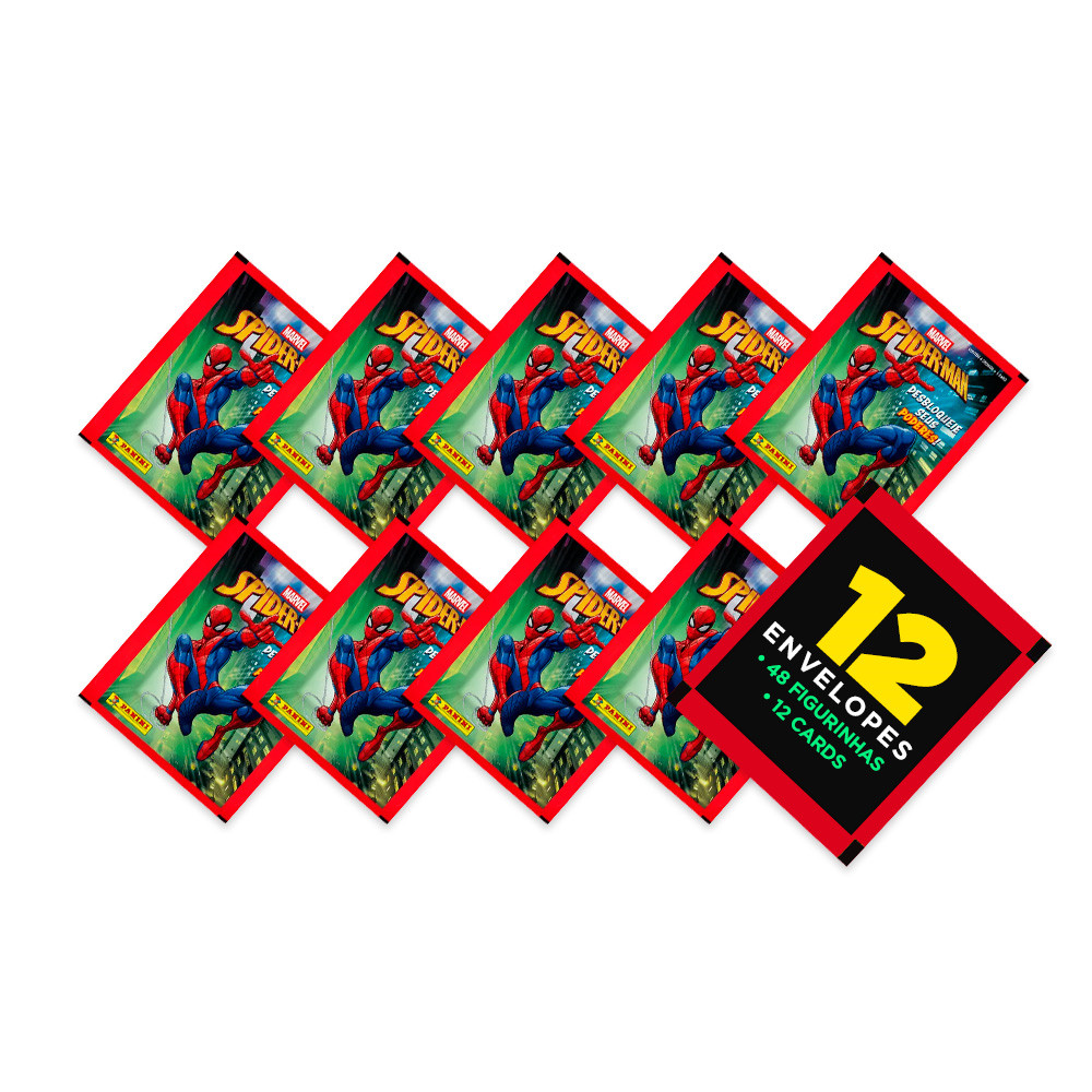 Homem-Aranha Kids Pack 12 Envelopes (48 Figurinhas+12 Cards)