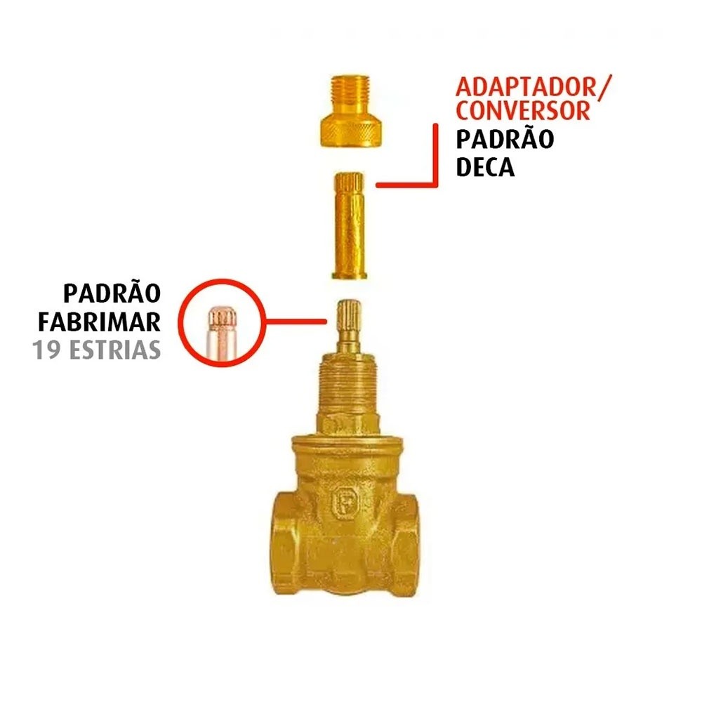 Conversor Adaptador Registro FabrimarXAcabamento Deca Metal Conexao Modelar Resistente Jardim — imagem 2 de 2