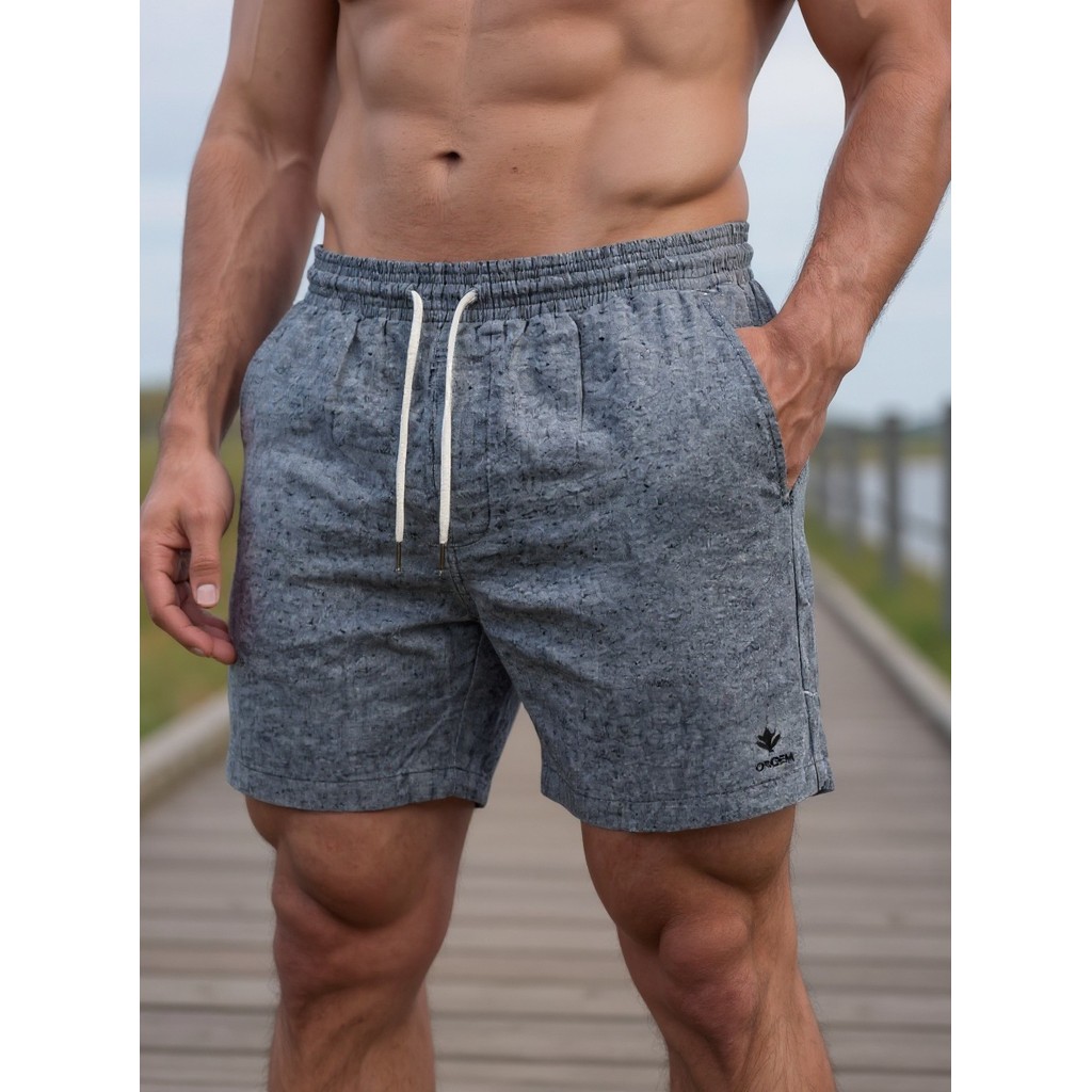 Kit 2 Bermudas Masculinas Linho Elastano Praiana Confortável Verão Preto + Rosa — Flora Online Store