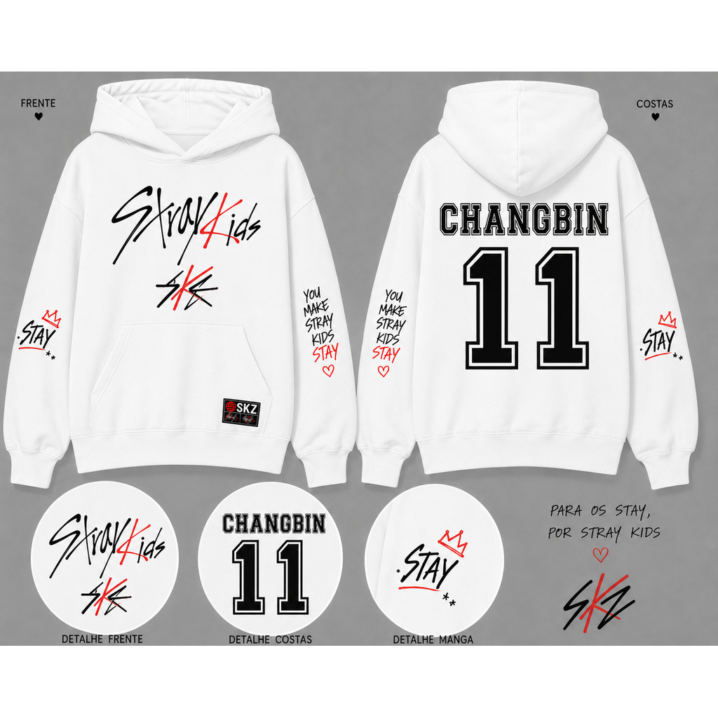 Moletom Canguru Unissex Blusa de Frio Para os Stay Stray Kids Lançamento Outono Inverno Envio Rápido Lançamento