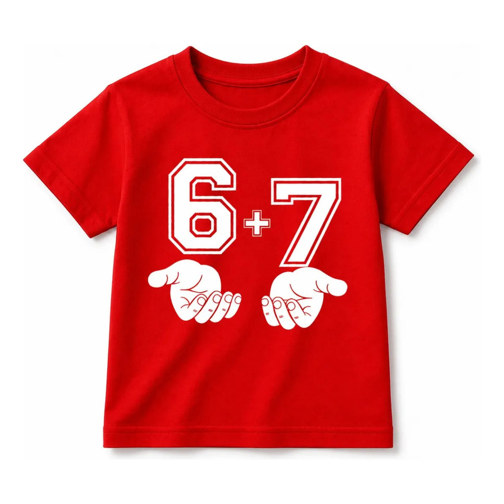 Camisa Infantil Six Seven Geração Z Algodao Estilosa Escolar Unissex Farmar Aura Geração 2000 Minimalista Luxuosa Top