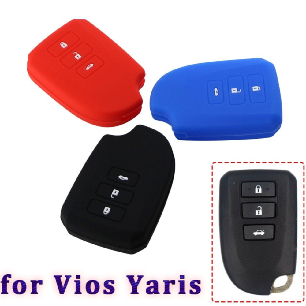 Caso Chave De Silicone Escudo Titular Para Toyota Spade Hais Yaris Capa 3 Botões Do Carro Chaveiro Acessórios Automóveis