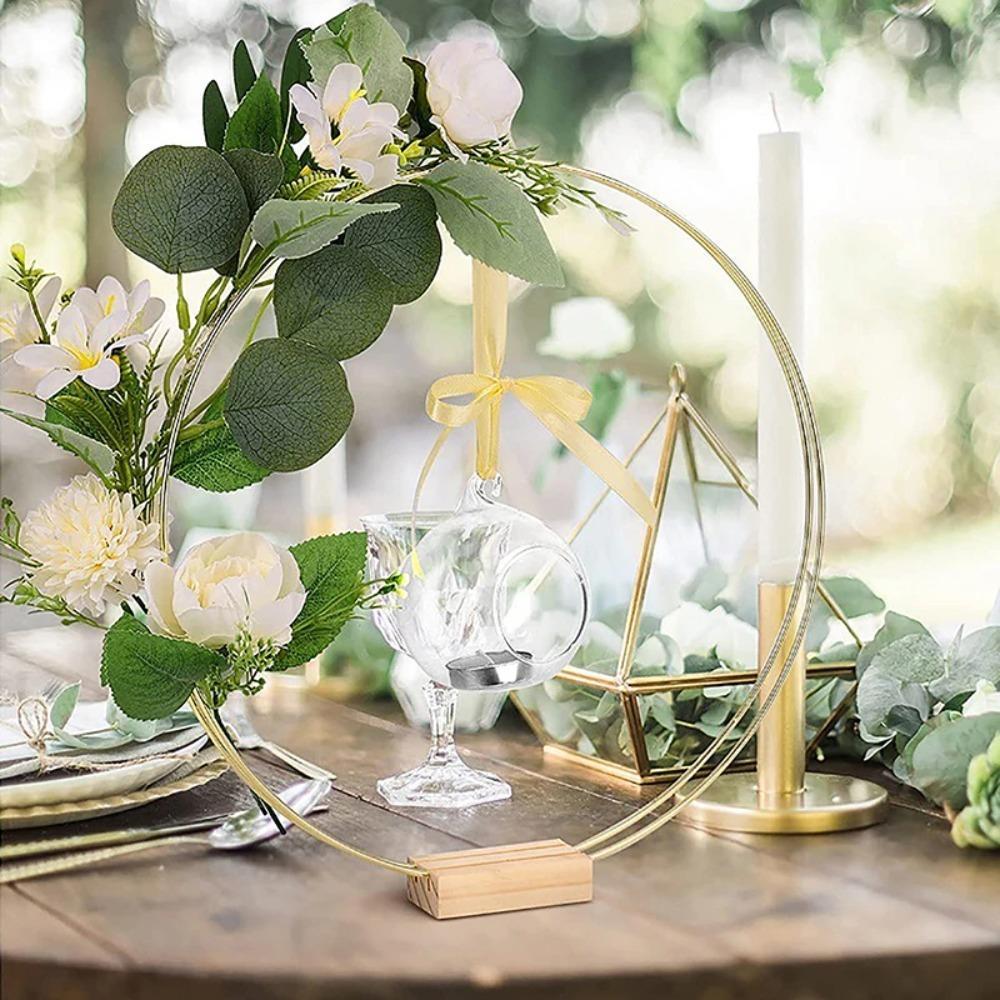 BLISVEX Anéis Redondos , Aros De Flores De Metal Dourado De Ferro 10-50 Cm , Decoração DIY Vintage Multiuso Aro