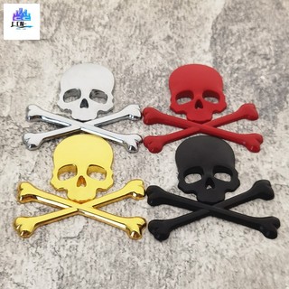 Adesivo De Carro Com Caveira Em Liga 3D-Conjunto De Duas Peças Para Carros Modificados , Decoração De Halloween