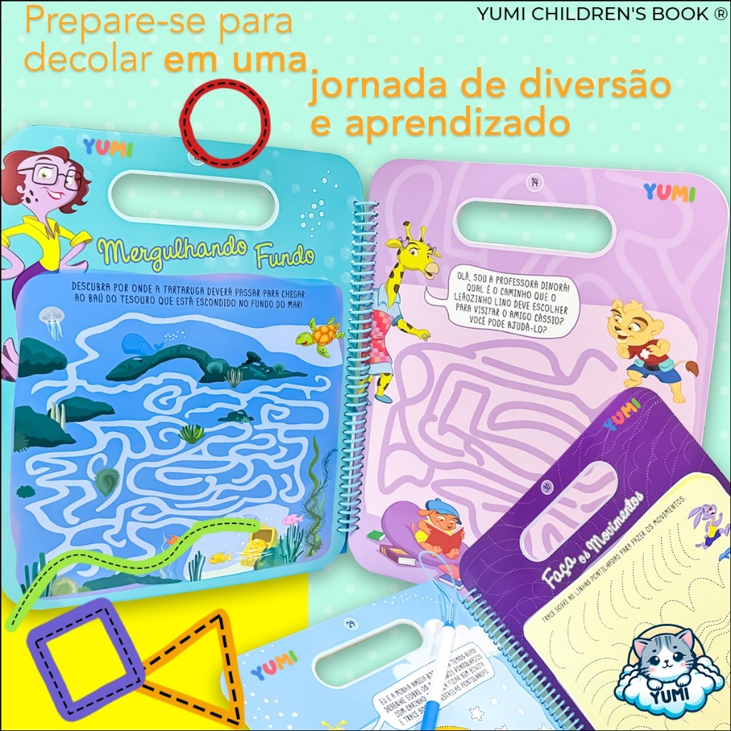 Livro Caderno De Caligrafia Infantil + Caneta Apagável Coordenação Motora - Espiral Maletinha + de 70 Atividades · foto 2