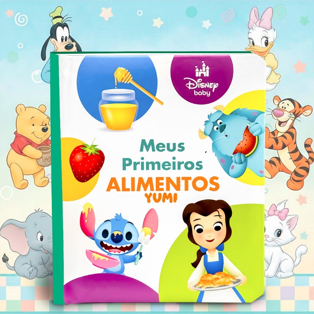 Livro Infantil Bebê Meus Primeiros Alimentos Disney Baby Capa Dura Premium