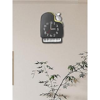 Piano sala piano relógio de parede treinamento de música sala de aula relógio de parede decorativo Ultra-silencioso reló