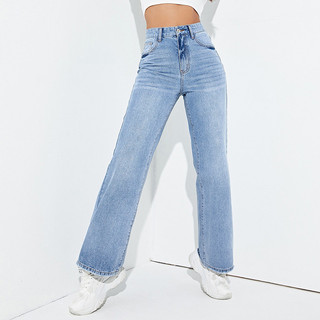 jeans Casuais Para Mulheres Com Pernas Largas , Soltos E Confortáveis , Tubo vertical Macio , Calças Simples Desgastadas