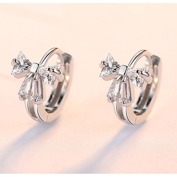 | kit brinco aço inoxidável | 【cartelas de brincos feminino】 ✪Brincos femininos com laço cravejado de diamantes, brincos