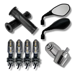 Kit Retrovisor Bmw Curto Honda Manopla Vazada Peso Pcx Cromado 4 pisca cb twister coxim Titan Fan Start Cargo 160