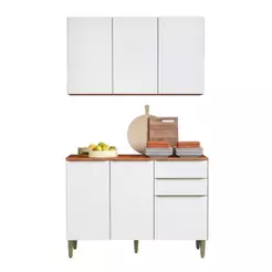 Armário de Cozinha Compacto 6 Portas 2 Gavetas 100% MDF Clara