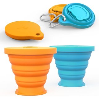 Copo Dobrável IYYI para Viagens, Caneca Dobrável, Caneca de Camping com Tampa, Caneca Dobrável para Camping, Caminhadas,