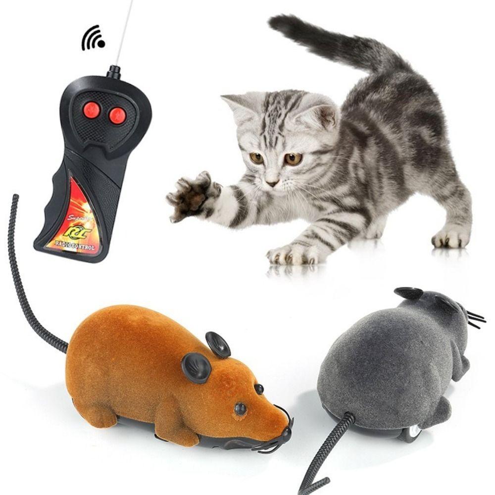 Brinquedo De Gato Com Controle Remoto Engraçado Gatinho Brinquedos Simulação Mouse Para Zero Treinamento Animais De Esti
