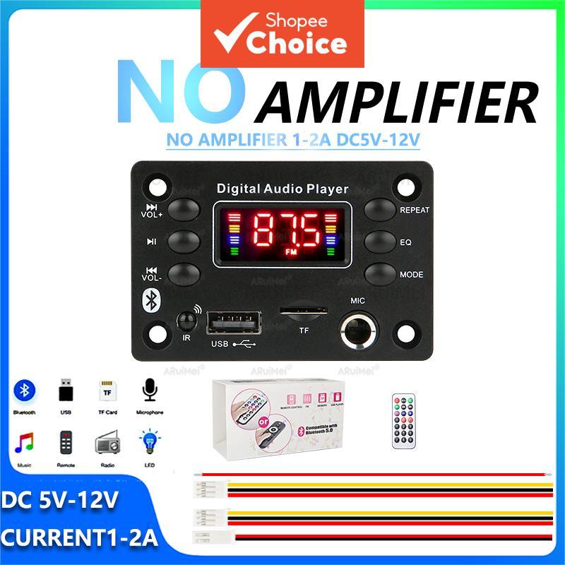 Módulo De Placa Decodificadora Bluetooth MP3 Rádio FM USB TF AUX Entrada De Microfone Reprodutor De Áudio DC 5V-12V Remo