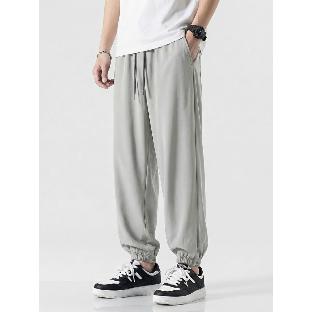 Primavera verão calças esportivas finas masculinas soltas Plus Size gordura tornozelo comprimento calças Leggings de sed
