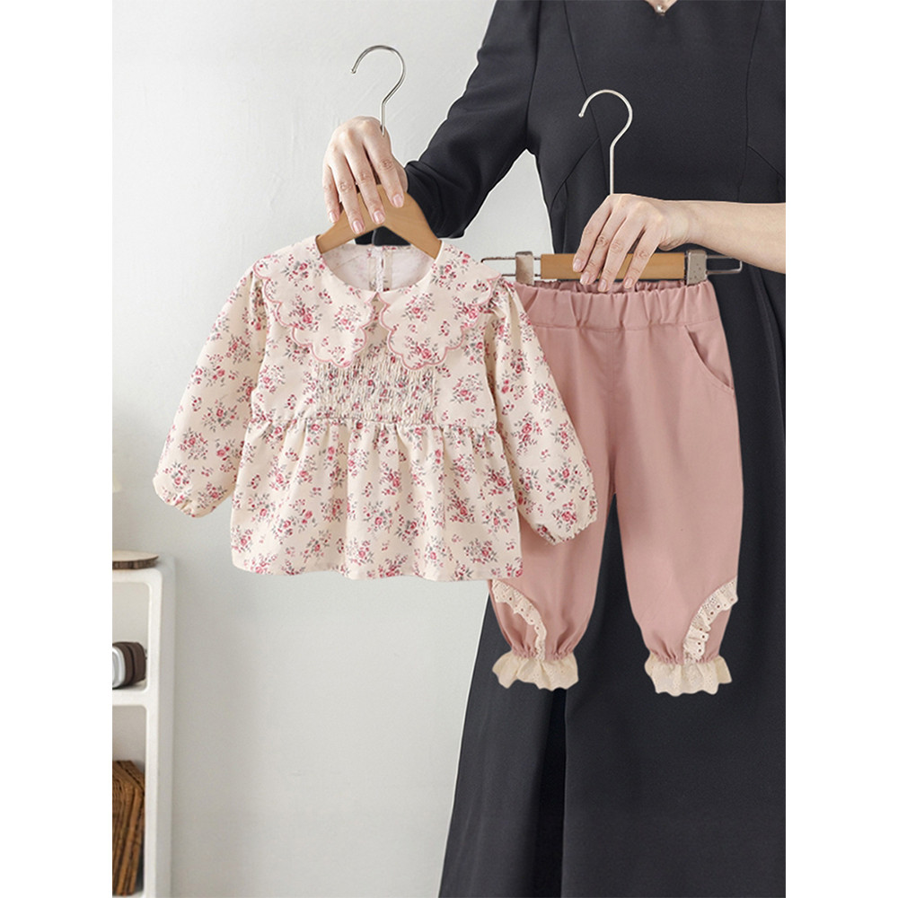 Meninas outono ternos moda crianças roupas 2026 novo estilo do bebê Super bonito usar camisas florais bebê menina roupas