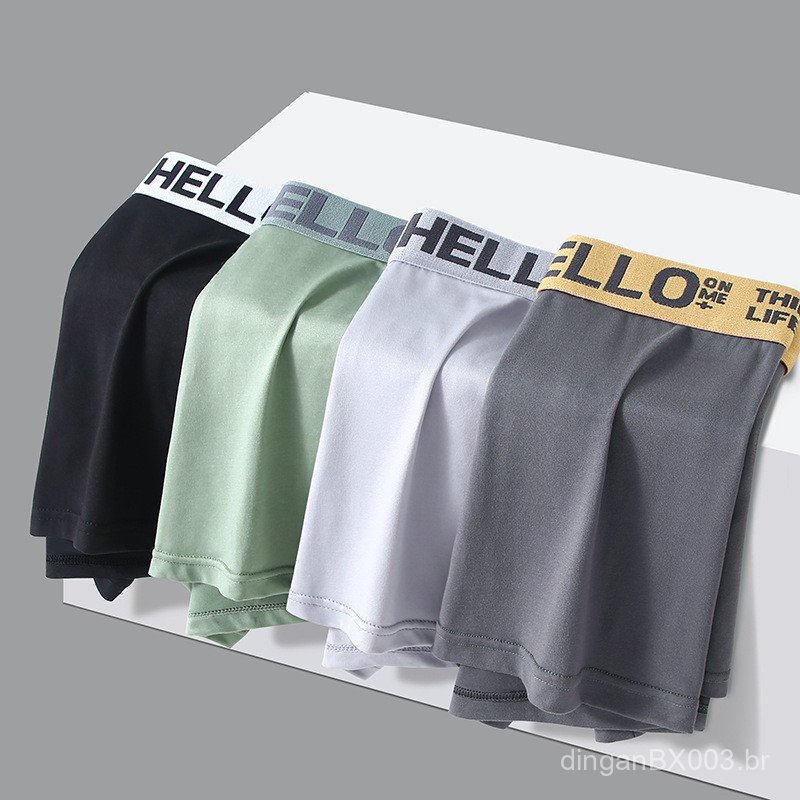 Roupa íntima masculina, cuecas boxer masculinas, cuecas boxer juvenis de cintura média, cuecas masculinas de tamanho gra