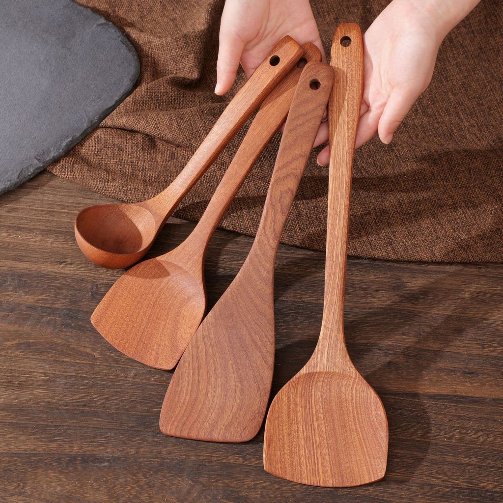 He Shi Espátula de Ébano Colher de Sopa Utensílios de Cozinha Utensílios de Cozinha Espátula de Cozinha Espátula de Made