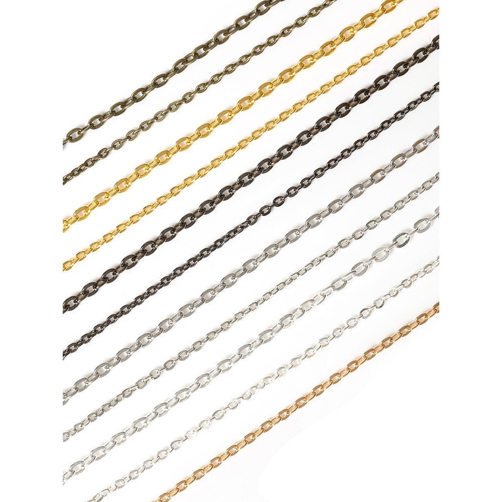 DIY acessórios de jóias plana O corrente jóias colar pulseira fazendo acessórios corrente Metal acessórios roupas Materi