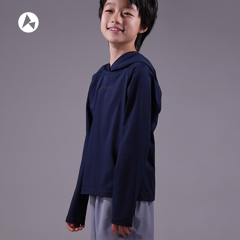 He heim crianças com capuz camiseta de manga comprida primavera novo estilo buracos de ventilação absorção rápida algodã