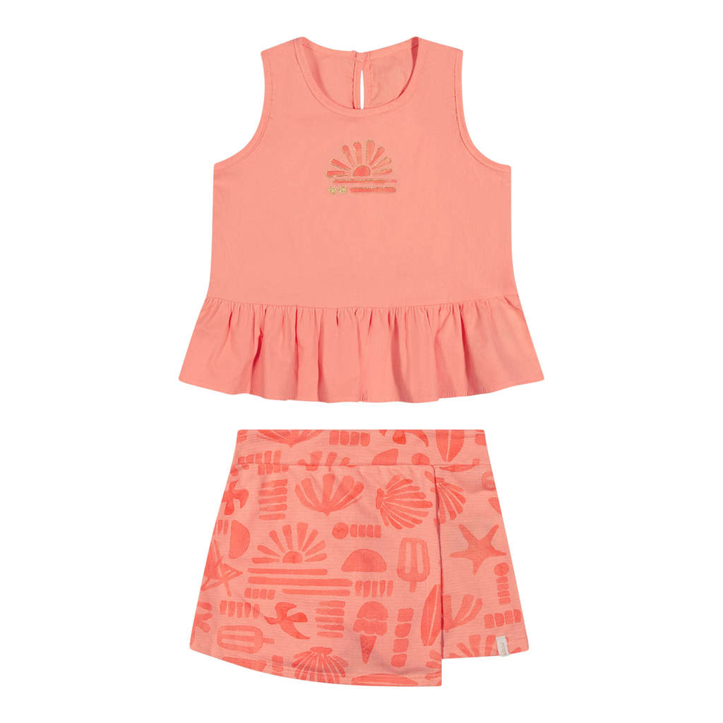 Conjunto Infantil Menina Babado Sunset Elian Laranja