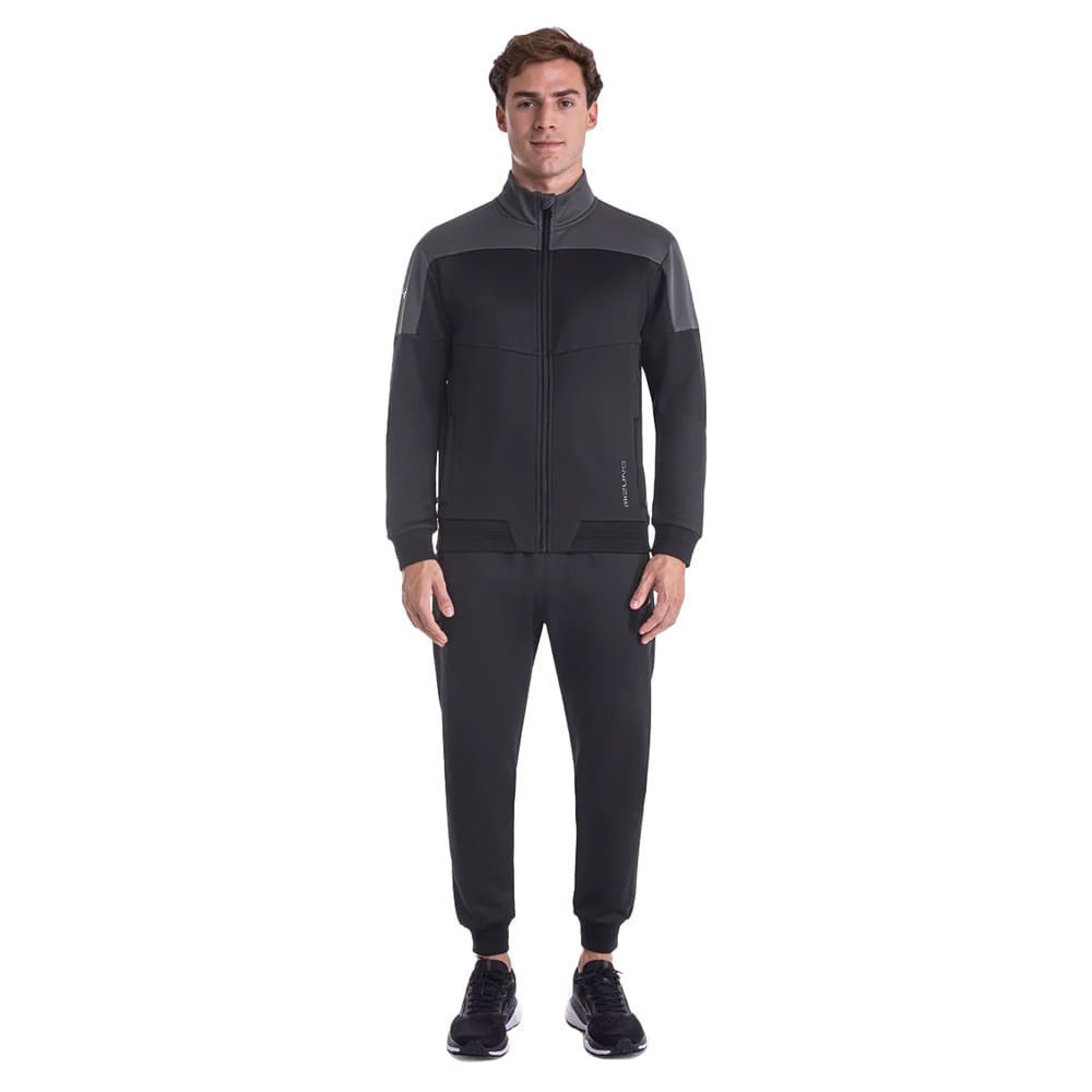 Agasalho Masculino Mizuno Root V Esportivo Preto/Cinza
