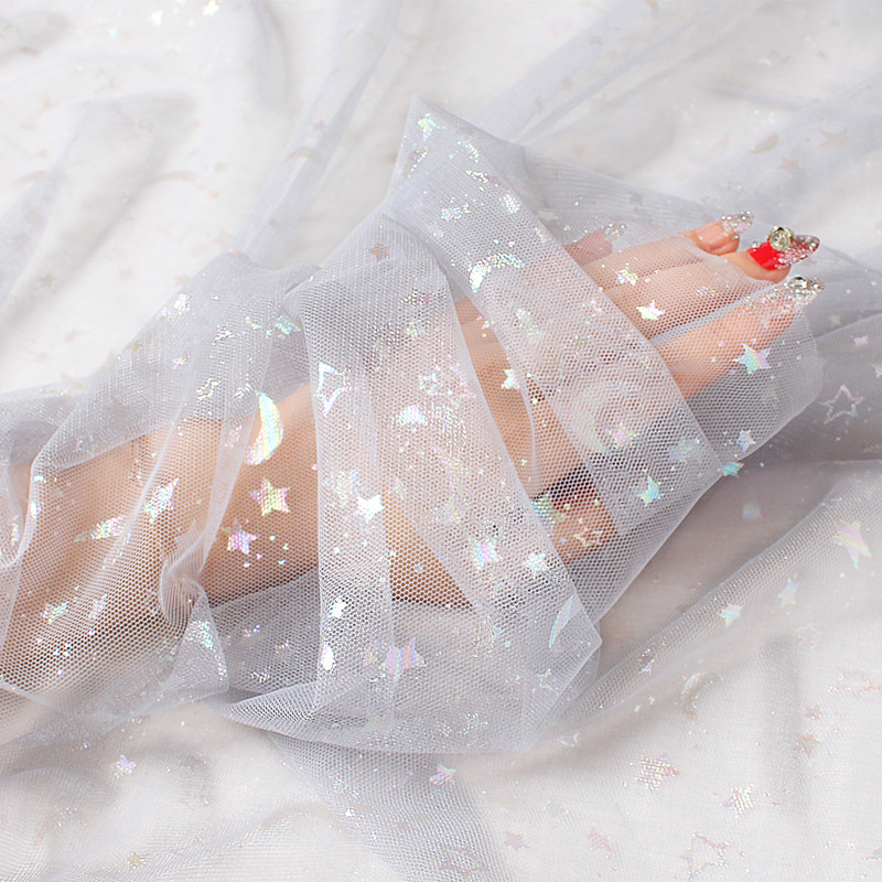 Não cair estrelas fantasma gaze estrela gaze artesanal diy tecido renda gaze Manicure ins foto fundo pano gaze de casame
