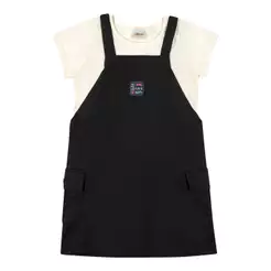 Conjunto Infantil Menina Com Sobreposição Elian Bege