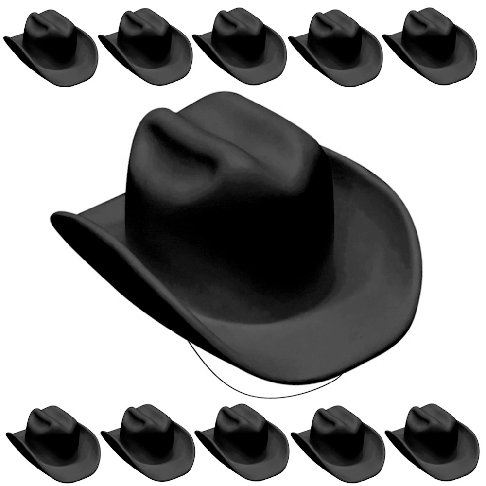 Kit 10 Chapéus Festa Junina Caipira Cowboy Preto Fantasia
