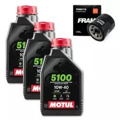 KIT TROCA DE ÓLEO 3X MOTUL 5100 10W-40 4T 1L + FILTRO FRAM Z400 Ninja 300 400 Versys 300