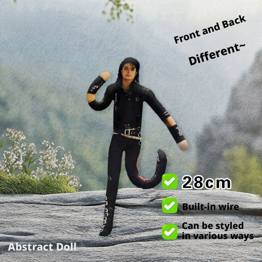 Boneco Abstrato do Michael Jackson com Fio Incorporado, Figura Engraçada Articulada em Algodão PP, Presente Colecionável