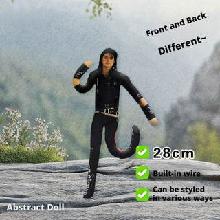 Boneco Abstrato do Michael Jackson com Fio Incorporado, Figura Engraçada Articulada em Algodão PP, Presente Colecionável