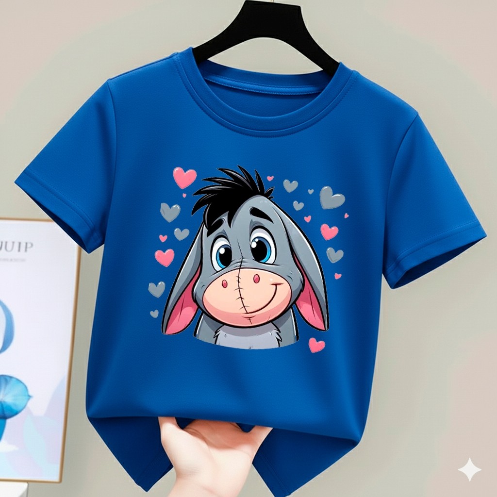 Camiseta Infantil de Algodão, Personalizado T-Shirt Estampada, Ursinho Fofo, Tendência, Confortável e Estilosa.