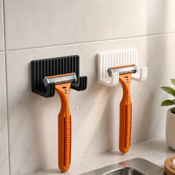 Kit 2 Suporte Gillette Parede Porta Barbeador Sem Furo Kit Organizador Banheiro Fita 3M