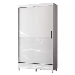 Guarda Roupa Solteiro 2 Portas De Correr Com Pés Fit Branco Brilho Santos Andirá