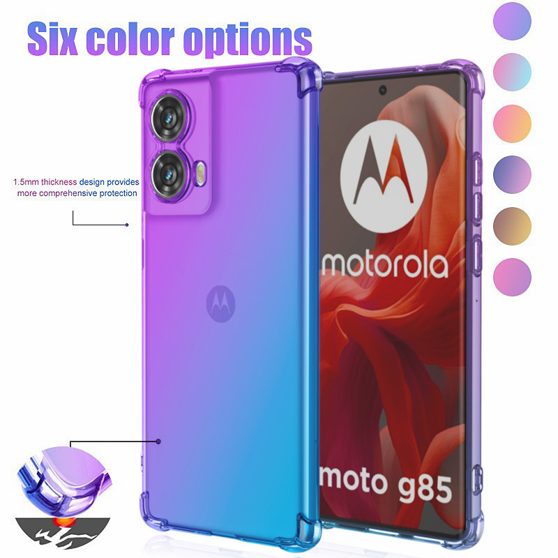 Gradiente Silicone TPU Caso Para Motorola Moto G17 G15 G05 G35 G55 G85 5G G04 G2