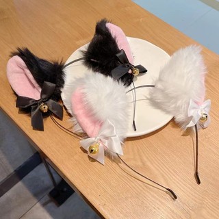 Orelha de gato grampo de cabelo simulação sino Animal orelha raposa gato cocar japonês pelúcia bandana acessórios para o