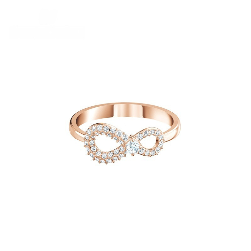 Anel de Joalheria 57J, Anel Infinito, Anel Empilhável de Prata, Anel de Prata, Anel de Diamante, Anel de Cristal, Anel d