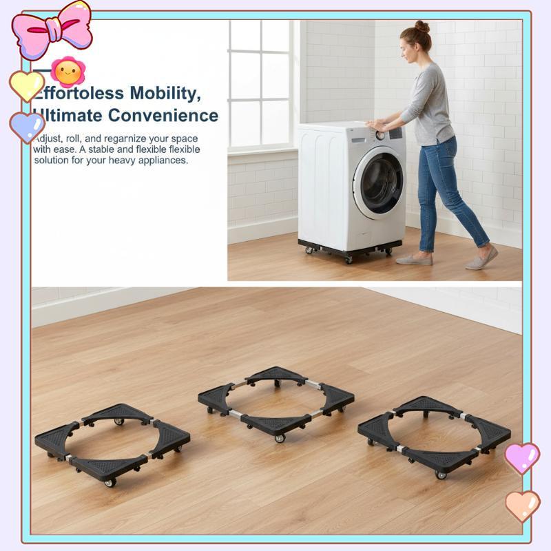 [beautifulhome] Base Móvel De Eletrodomésticos Ajustáveis Para Serviços Pesados Rodas Loáveis Almofadas Antiderrapantes